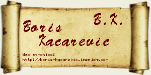 Boris Kačarević vizit kartica